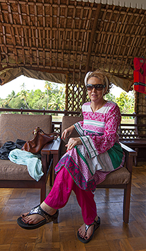 Clair on Kerala houseboat